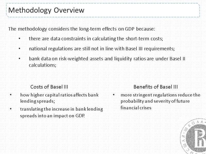 Methodology Overview The methodology considers the long-term effects on GDP because: there are data